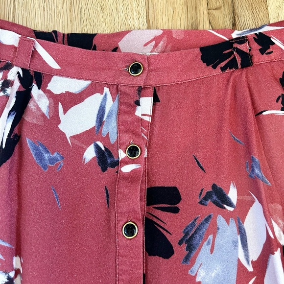 YUMI KIM celma midi skirt boho floral print button front anthropologie size L - Picture 7 of 9